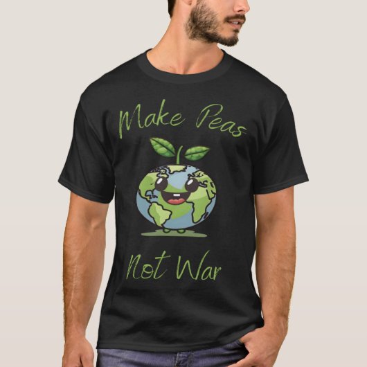 Make Peas Not War Vegan Vegetarian Plantbased Glut Tシャツ (正面)
