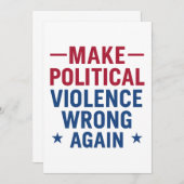 Make political violence wrong again 招待状 (正面/裏面)