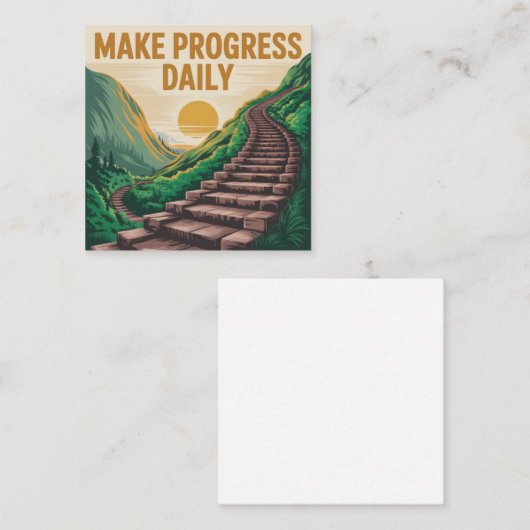 Make Progress Daily スクエア名刺 (正面/裏面)
