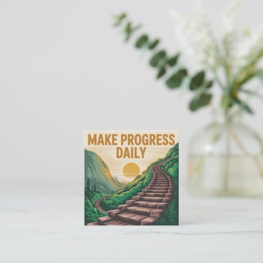 Make Progress Daily スクエア名刺 (スタンド正面)