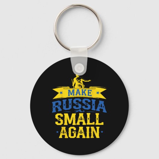 Make Russia Small Again – Funny Ukraine-inspired S キーホルダー (正面)