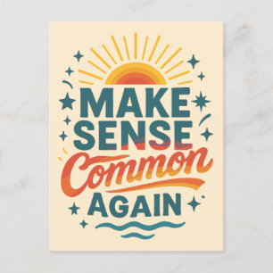 Make Sense Common Againレトロデザイン シーズンポストカード