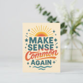 Make Sense Common Againレトロデザイン シーズンポストカード (スタンド正面)