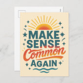 Make Sense Common Againレトロデザイン シーズンポストカード (正面/裏面)