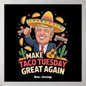 Make Taco Tuesday 素晴らし Again Trumpおもしろいデザイン ポスター (正面)