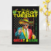 Make Taco Tuesday Great Again Trump Funny 1  カード (黄色い花)