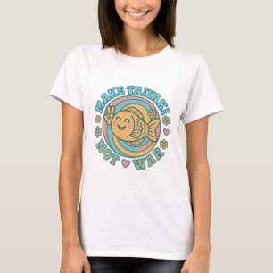 Make Taiyaki, Not War – Retro Peace Taiyaki Tee Tシャツ