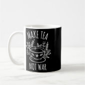 Make Tea Not War Doodle Art Tea Drinker引用文 コーヒーマグカップ (左)