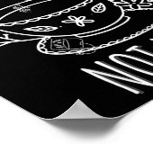 Make Tea Not War Doodle Art Tea Drinker引用文 ポスター (角)