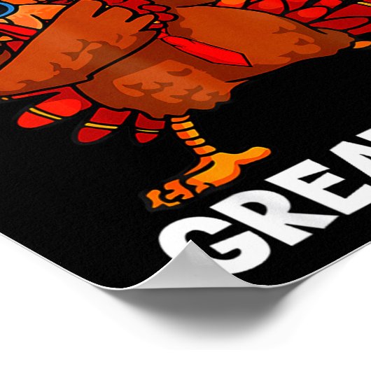 Make Thanksgiving Great Again Dabbing Turkey Trump ポスター (角)