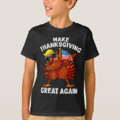 Make Thanksgiving Great Again Dabbing Turkey Trump Tシャツ (正面)