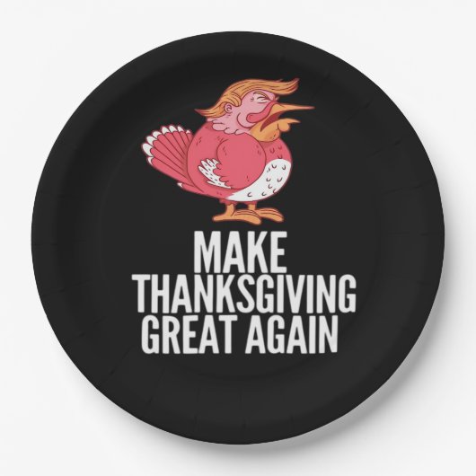 Make Thanksgiving Great Again Trumpkin – Basic Pum ペーパープレート (正面)