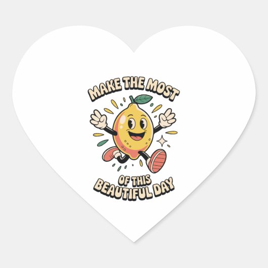 Make the Most – Lemon Vinyl Sticker ハートシール (正面)