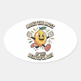 Make the Most – Lemon Vinyl Sticker 楕円形シール