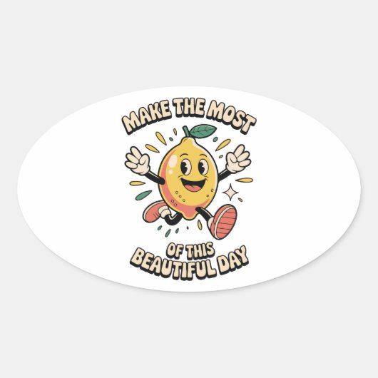 Make the Most – Lemon Vinyl Sticker 楕円形シール (正面)