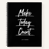 Make Todayカウントやる気を起こさせる引用文カスタム ノートブック (正面)
