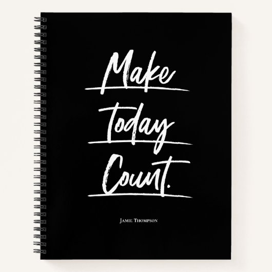 Make Todayカウントやる気を起こさせる引用文カスタム ノートブック (正面)