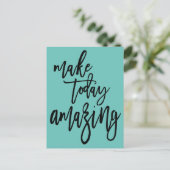 Make Today感動的 Amazing Scriptティール(緑がかった色) ポストカード (スタンド正面)