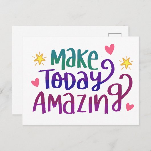 Make Today驚くべき引用文 ポストカード (正面/裏面)