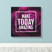 Make Today驚くべき文字 – 紫のバラ写真 キャンバスプリント (インサイチュ (ウッドフロア))