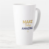 Make Today Amazing Gold Navy Sun Design カフェラテマグ (右アングル)