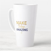 Make Today Amazing Gold Navy Sun Design カフェラテマグ (左アングル)