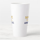 Make Today Amazing Gold Navy Sun Design カフェラテマグ (正面)