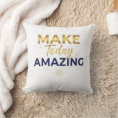 Make Today Amazing Gold Navy Sun Design クッション (ブランケット)