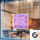 Make Today Amazing Red Hearts Sparkles  ウィンドウサイン (カフェ窓)