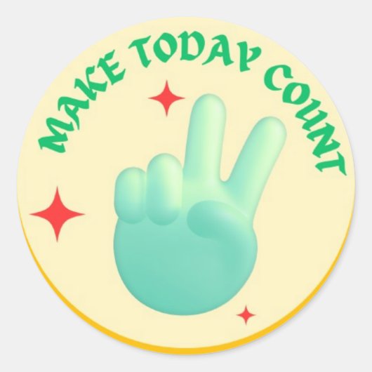 Make Today Count -レトロピースハンドシール ラウンドシール (正面)