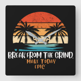 Make Today Epic Palms BFTG時計 スクエア壁時計
