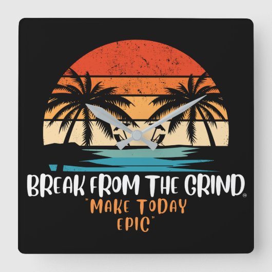 Make Today Epic Palms BFTG時計 スクエア壁時計 (正面)