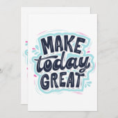 MAKE TODAY GREAT ESSENTIAL T SHIRTS Classic 招待状 (正面/裏面)