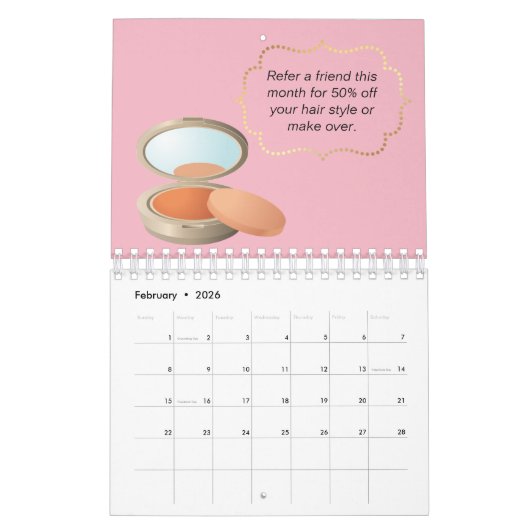 Make Upと爪、 ネイルStylistクーポンプロモーションカレンダー カレンダー (2月 2026)