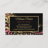 Make up Artist Pink Gold Elegant Glitter Trendy  名刺 (裏面)