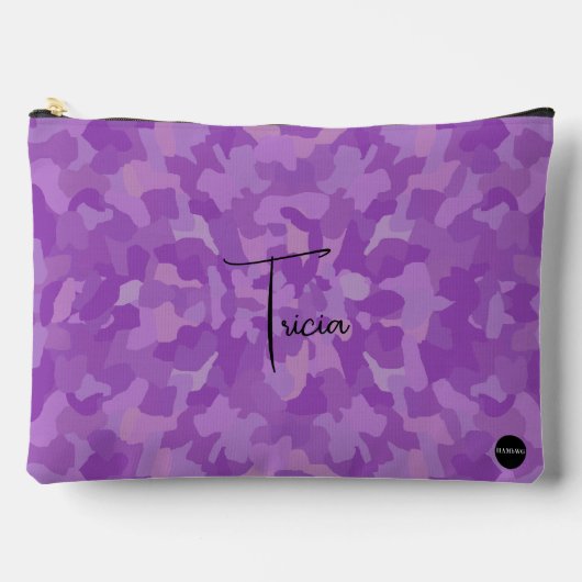 Make-up Bag Purple Camouflage HAMbyWG アクセサリーポーチ (正面)