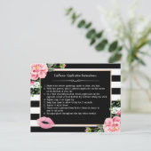 Make Up Lipsの指示のヒント |ピンクフローラストライプ ポストカード (スタンド正面)