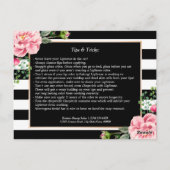 Make Up Lipsの指示のヒント |ピンクフローラストライプ ポストカード (裏面)