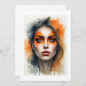 make up orange 招待状 (正面/裏面)