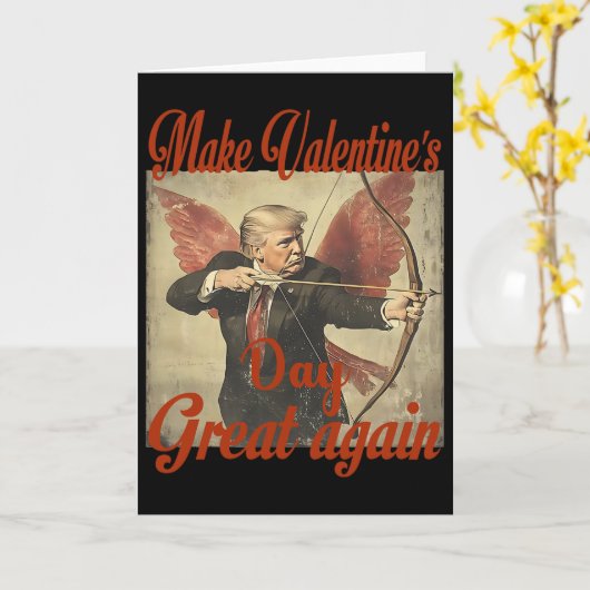 Make Valentine's Day Great Again Funny Trump Valen カード (黄色い花)