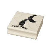 Make Waves Mermaid Tail Inspirational Art Stamp ラバースタンプ (スタンプ)