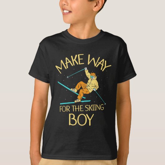 Make Way For The Skiing Boy Skier Winter Sports Sk Tシャツ (正面)