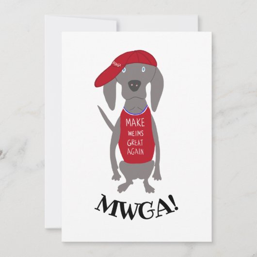 Make Weims 素晴らし Again MWGA Weimaraner Dog カード (正面)