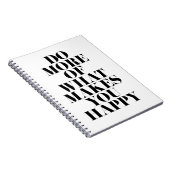 Make You Happy ミニマルやる気を起こさせる引用文 ノートブック (右側)