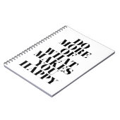 Make You Happy ミニマルやる気を起こさせる引用文 ノートブック (左側)