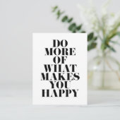 Make You Happy ミニマルやる気を起こさせる引用文 ポストカード (スタンド正面)
