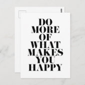 Make You Happy ミニマルやる気を起こさせる引用文 ポストカード (正面/裏面)