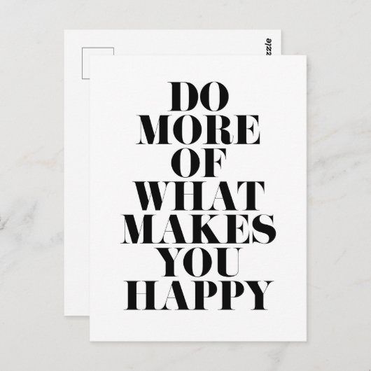 Make You Happy ミニマルやる気を起こさせる引用文 ポストカード (正面/裏面)