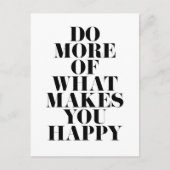 Make You Happy ミニマルやる気を起こさせる引用文 ポストカード (正面)