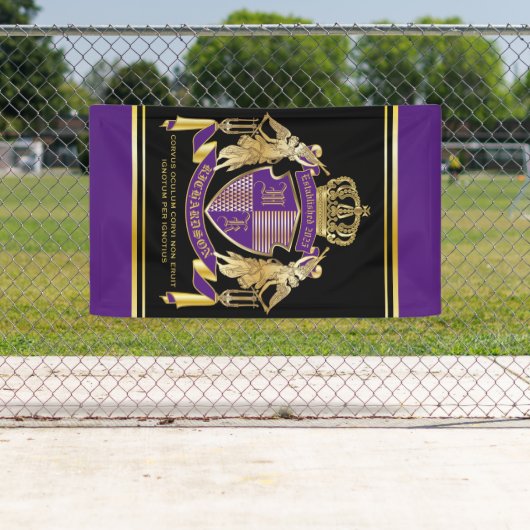 Make Your Coat of Arms金ゴールドエンジェルパープルエンブレム 横断幕 (インサイチュ)